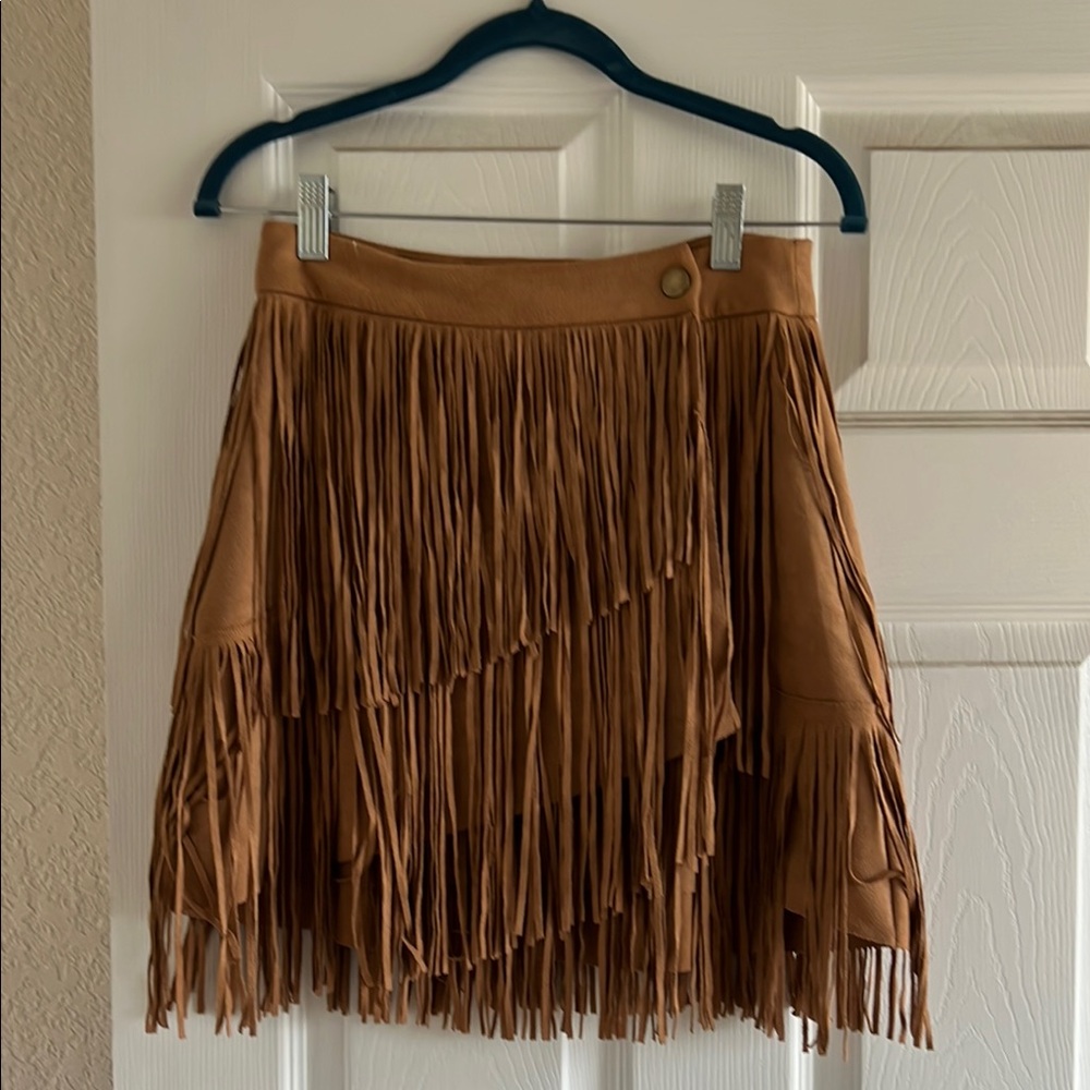 Brown Fringe Skirt